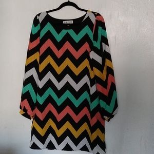 Long sleeve flowy knee-length dress